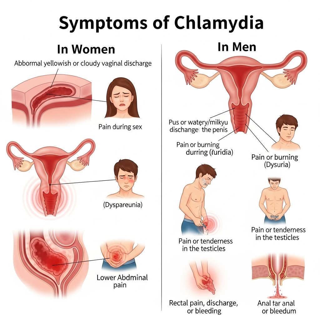 Chlamydia Symptoms in Women vs men